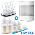 Startsett 8 deler med dampsterilisator og 4 flasker - Philips Avent forfra