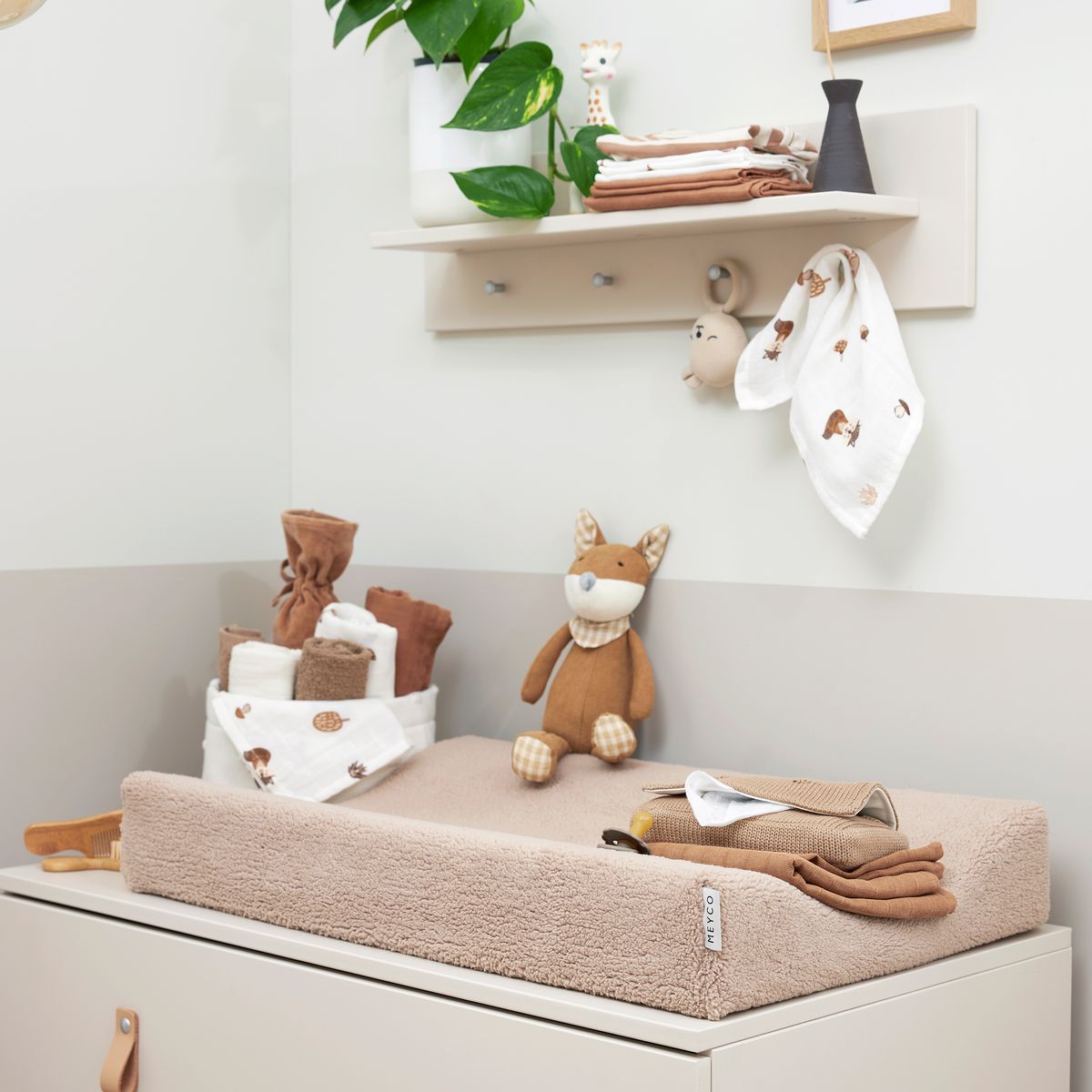 Detalj av Startsett musselinkluter 9-pakning Forest Animals - Meyco materiale