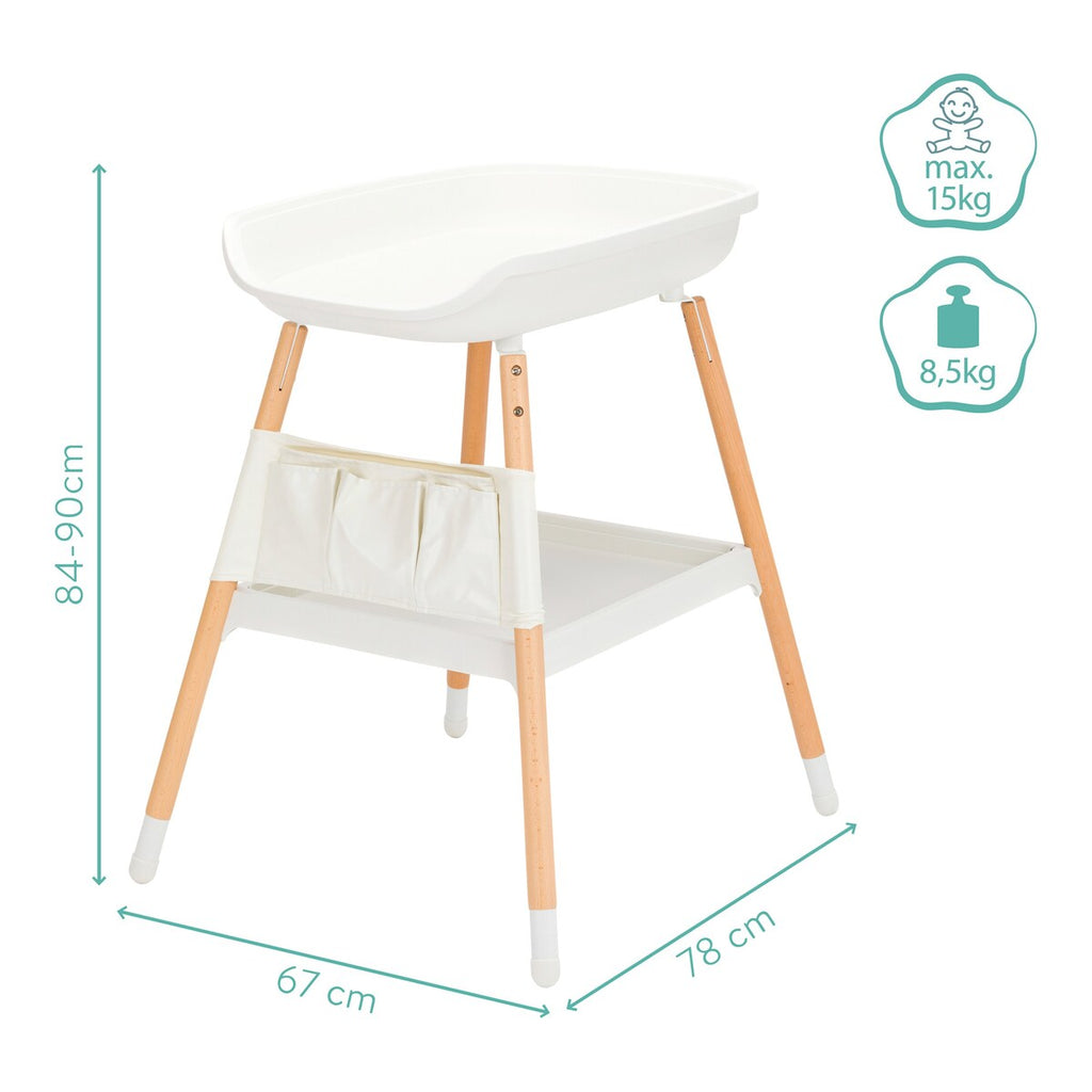 Stellebord Lena i tre 90 x 67 x 78 cm bakside med oppbevaringsrom