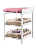 Stellebord MADISON med 2 hyller i tre 55x67 cm, forfra