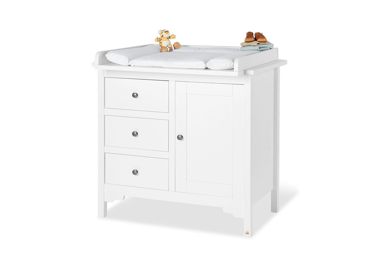 Stellekommode Chalet bred 85x75 cm hvit MDF forfra