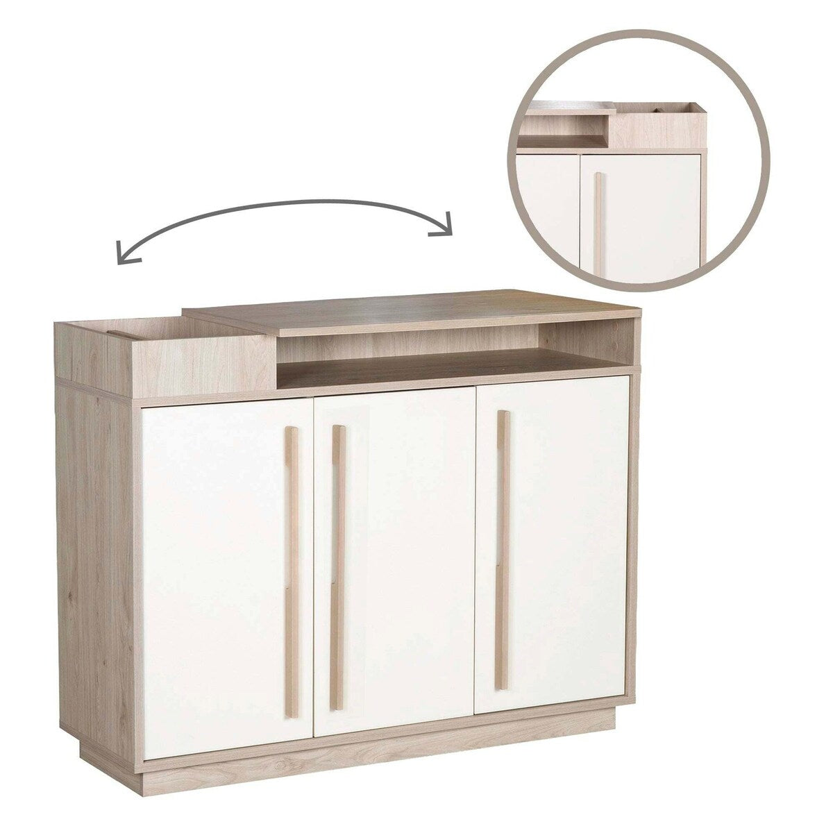Stellekommode Elva bred 118x103 cm med stelletopp bakside