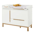 Stellekommode Juna bred 129x78 cm MDF/eik hvit forfra