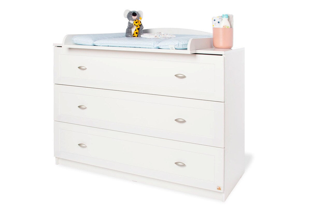 Stellekommode Laura bred 120x80 cm, 3 skuffer sett forfra