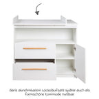 Stellekommode Lilo bred med stellehylle bakside