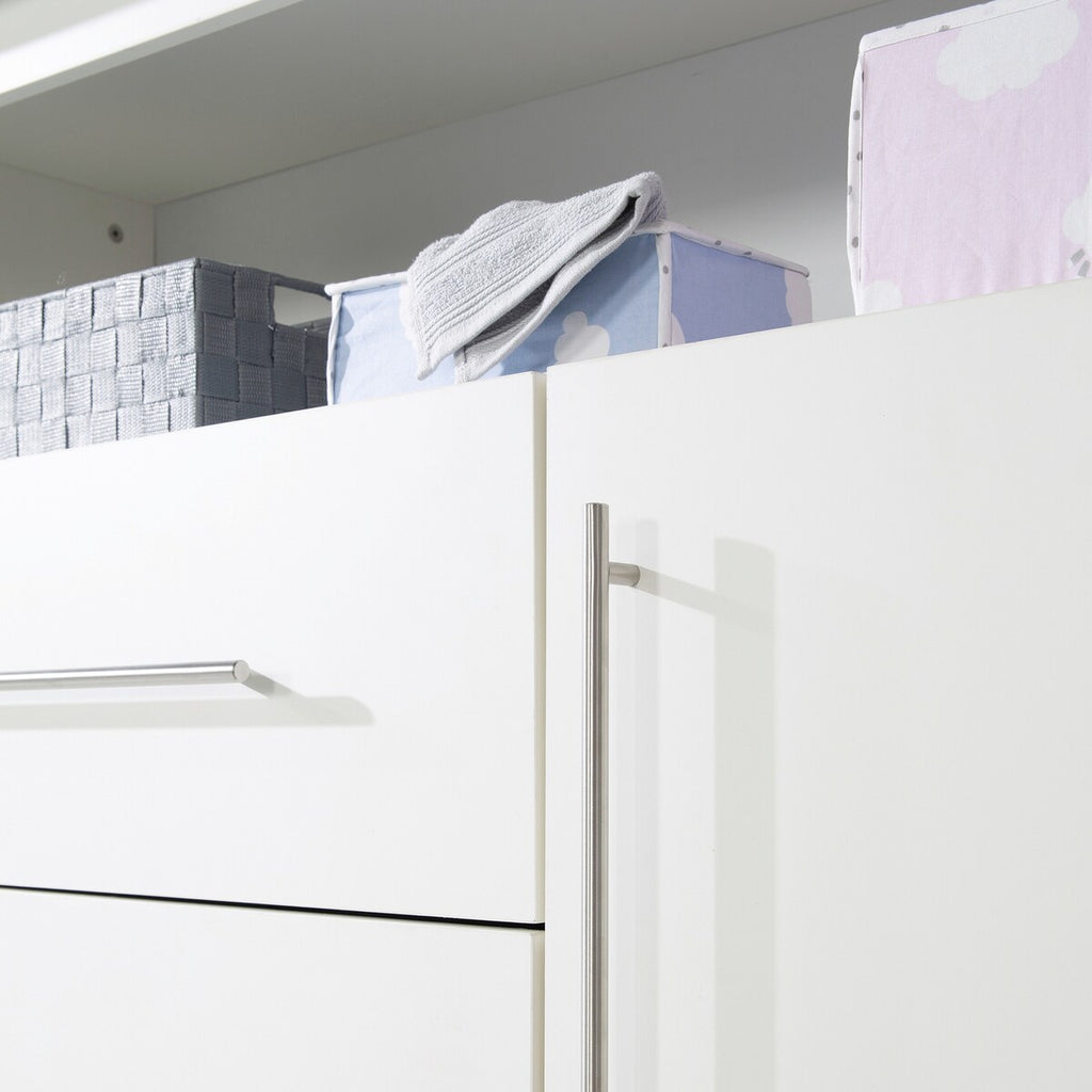 Stellekommode Maren bred med avtakbar stelleplate 90 cm i hvitt dekor