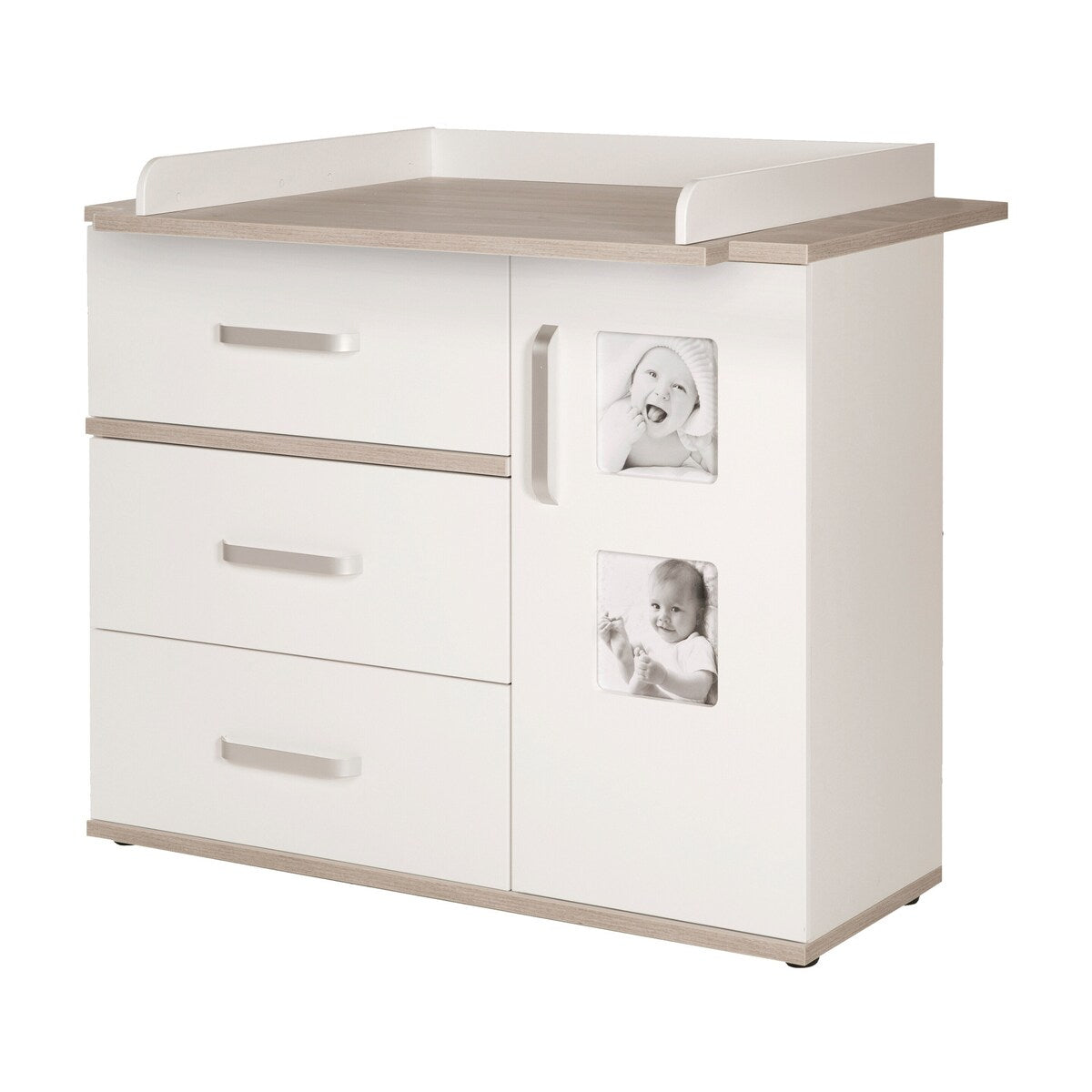 Stellekommode Moritz bred 117x78 cm hvit Luna Elm forfra