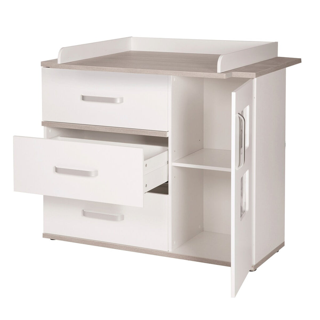 Stellekommode Moritz bred 117x78 cm hvit Luna Elm bakside