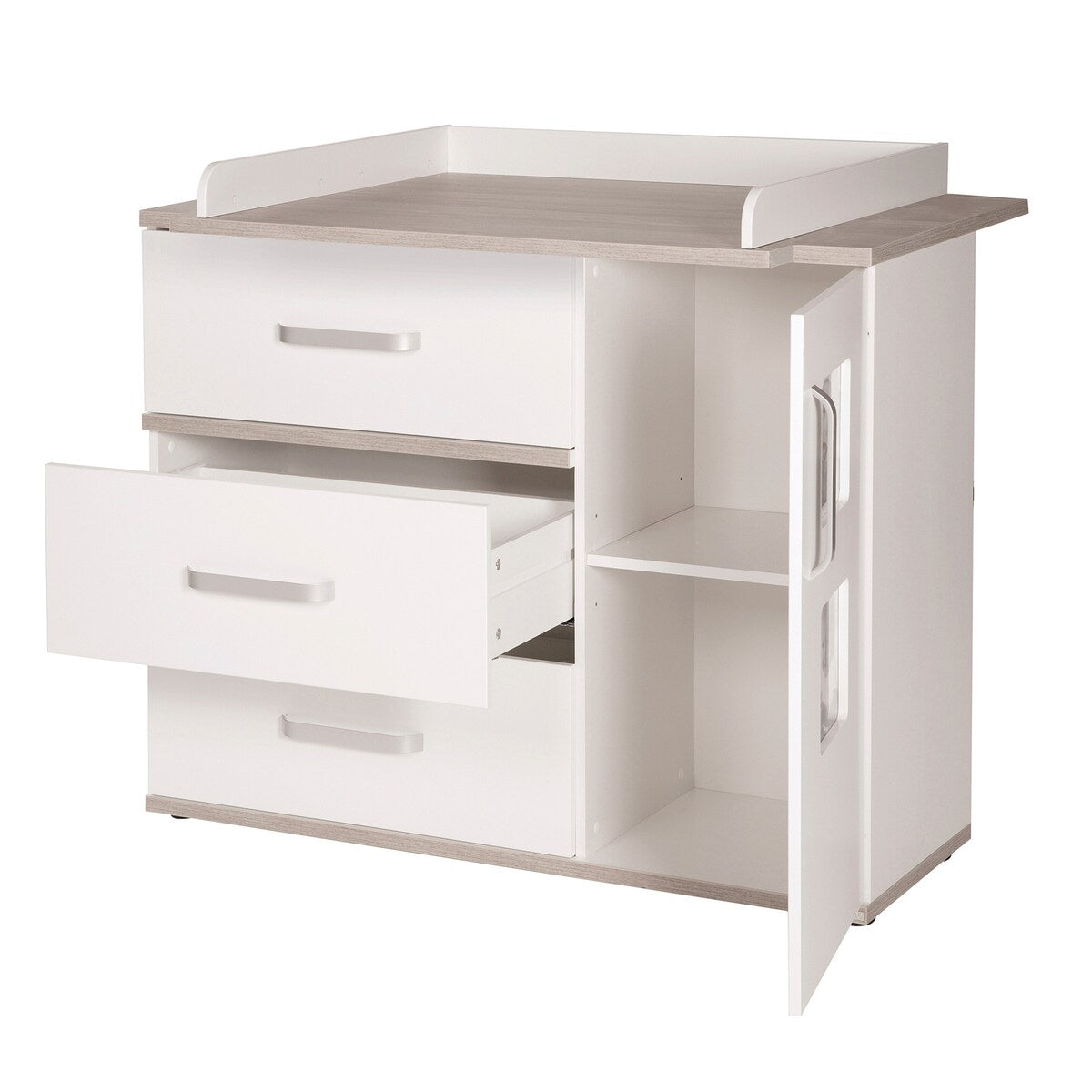 Stellekommode Moritz bred 117x78 cm hvit Luna Elm bakside