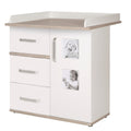 Stellekommode Moritz smal 94x78 cm hvit/Luna Elm forfra