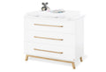 Stellekommode Riva bred med 3 skuffer nordisk design forfra