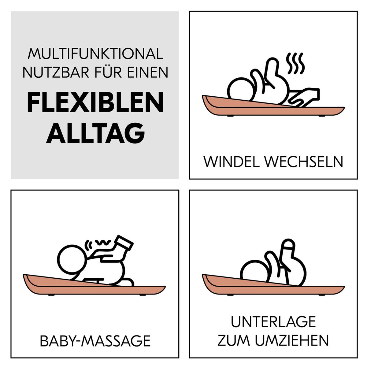 Stellematte Change N Clean, sklisikker og avtørkbar - Hauck bakside