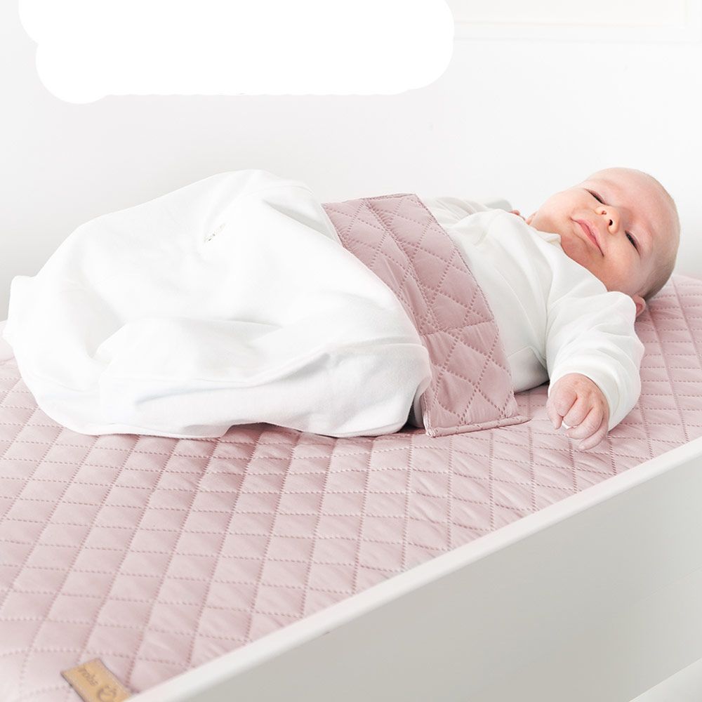 Stellematte med holdebelte 75 x 85 cm Lily rosa bakside