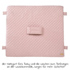 Stellematte med holdebelte 75 x 85 cm Lily rosa detalj av holdebelte
