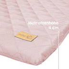 Stellematte med holdebelte 75 x 85 cm Lily rosa på hvit bakgrunn