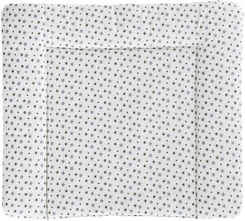Stellematte hvit med grå stjerner 75 x 85 cm PVC-fri forfra