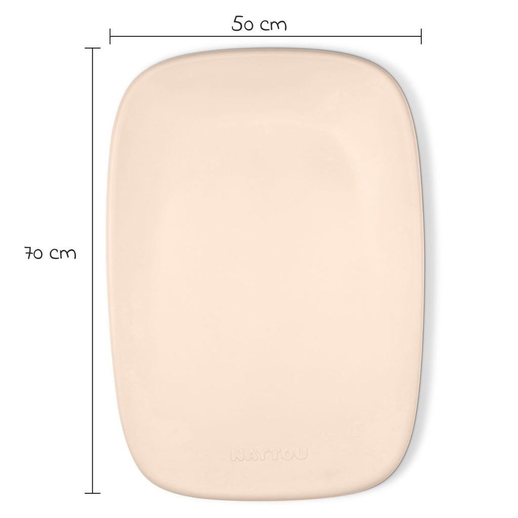 Montert stellematte Softy 50 x 70 cm avtørkbar med forhøyet kant på stellebord