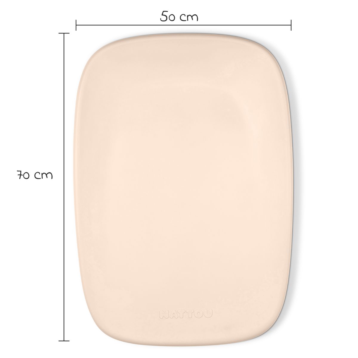 Montert stellematte Softy 50 x 70 cm avtørkbar med forhøyet kant på stellebord