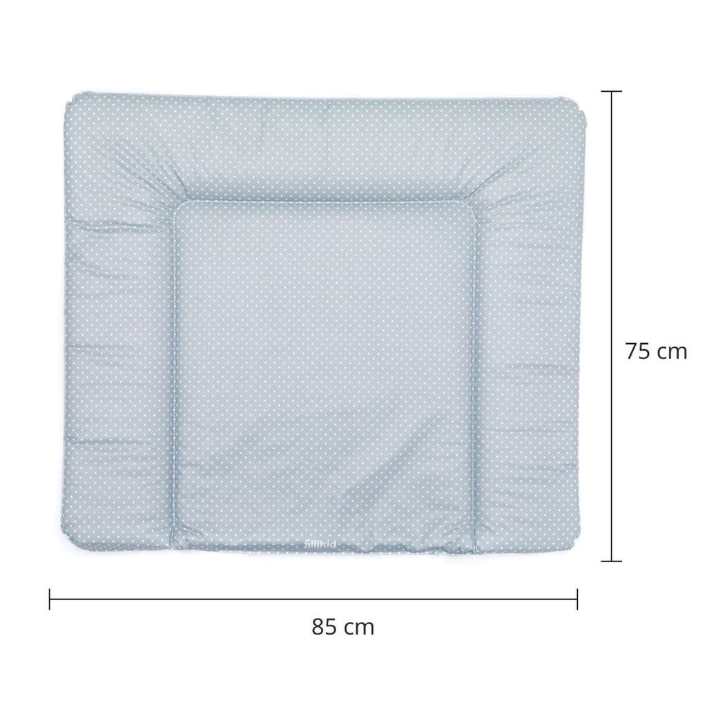 Nærbilde av folieoverflate på Stellematte Softy 75 x 85 cm med små prikker - grå