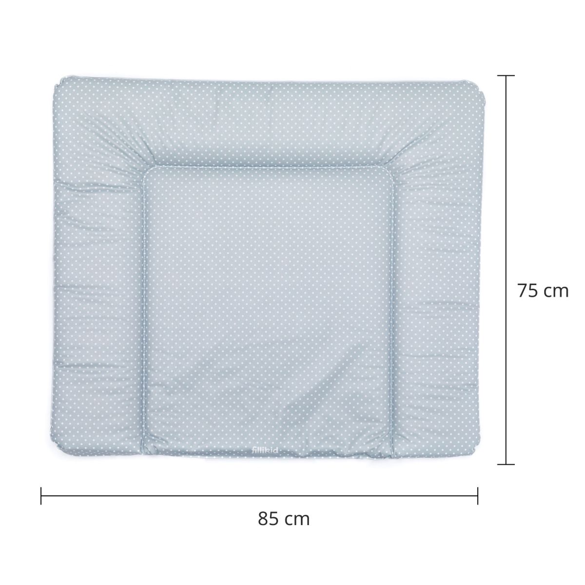 Nærbilde av folieoverflate på Stellematte Softy 75 x 85 cm med små prikker - grå