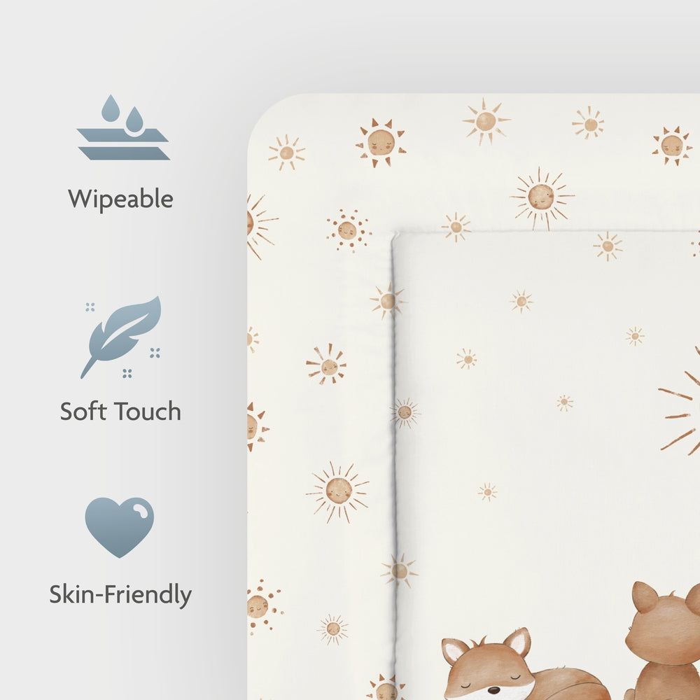 Stellematte Softy med folie 85x75 cm Foxies detalj av kant