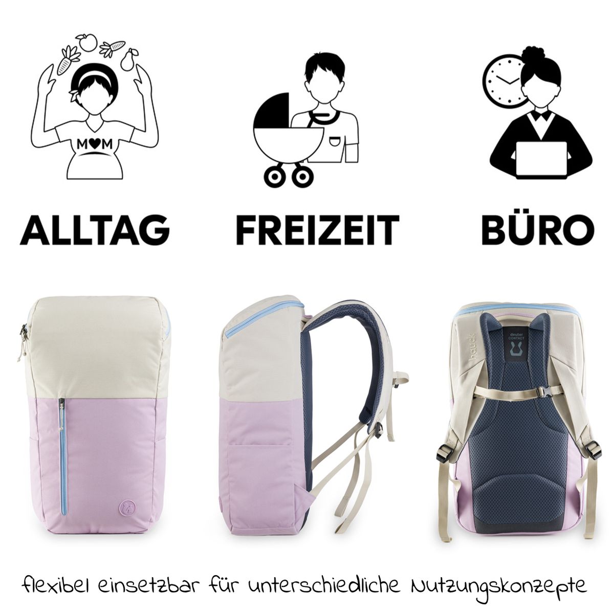 Stellesekk Pack N Walk 22 l i resirkulert polyester bakside