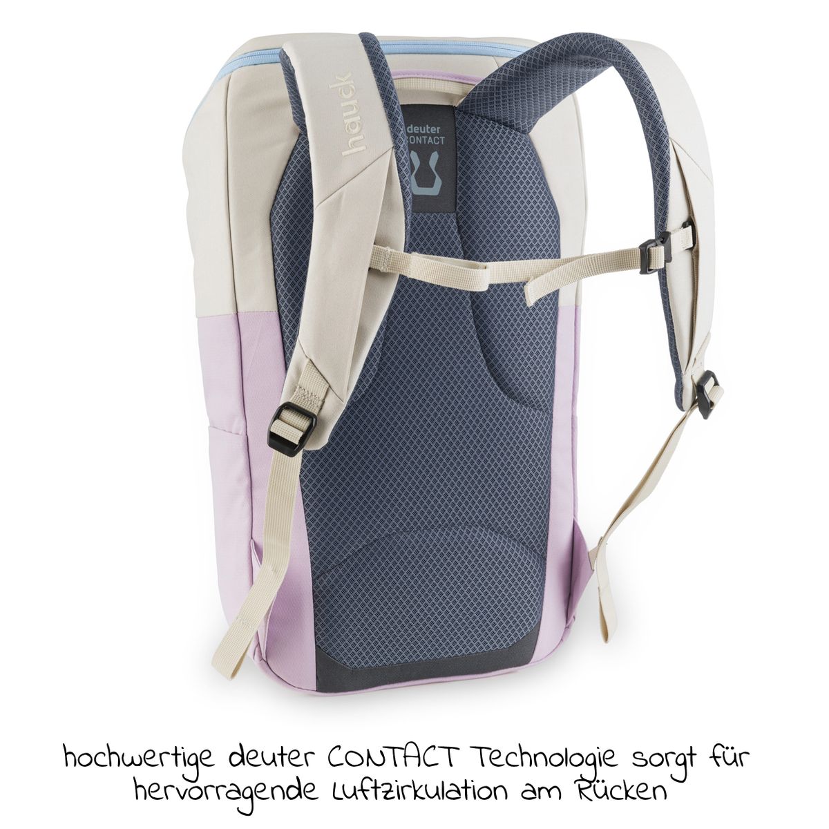 Stellesekk Pack N Walk 22 l i resirkulert polyester, beige - Hauck