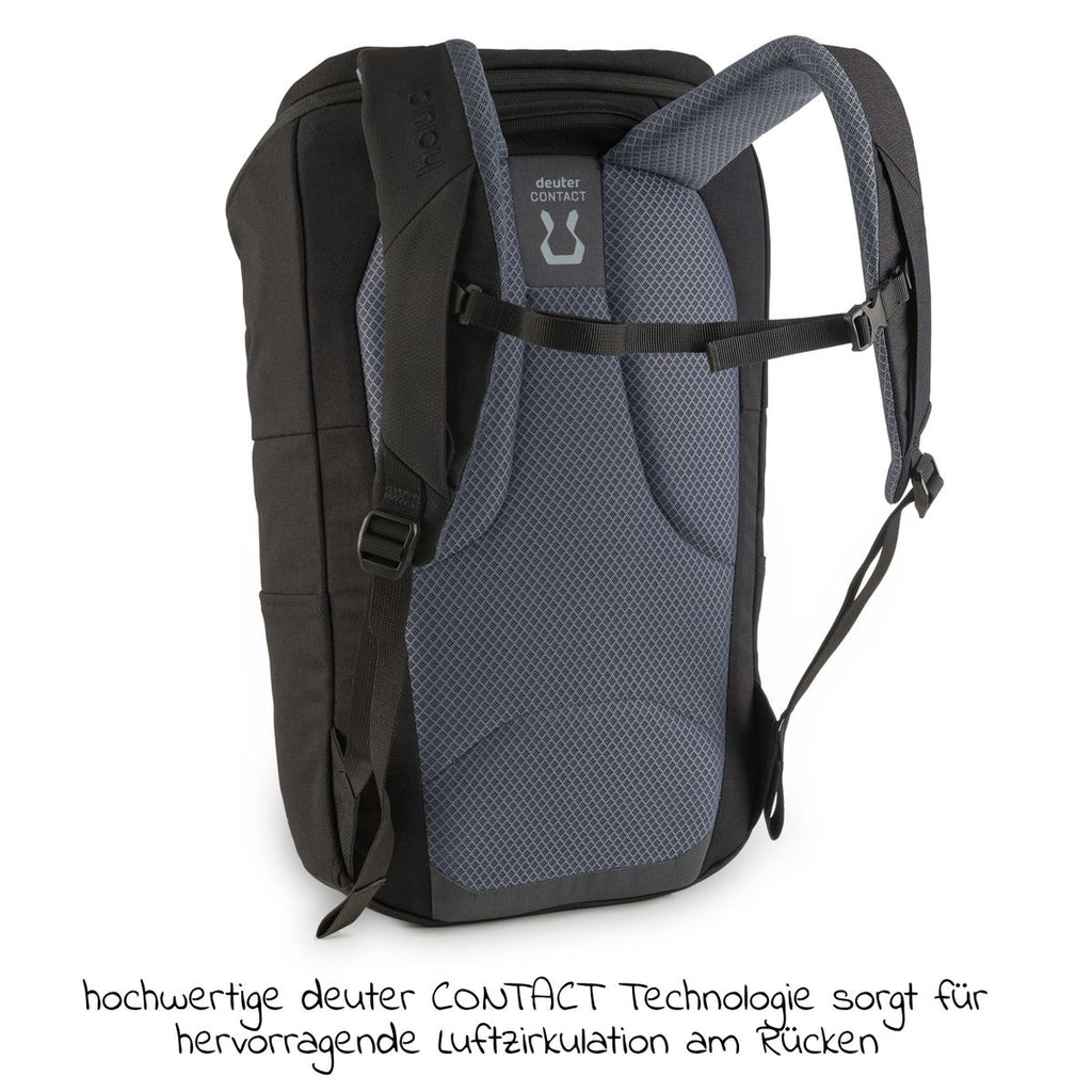 Stellesekk Pack N Walk 22 l i resirkulert polyester, sort med justerbare stropper