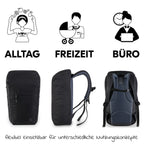 Stellesekk Pack N Walk 22 l i resirkulert polyester, sort bakside