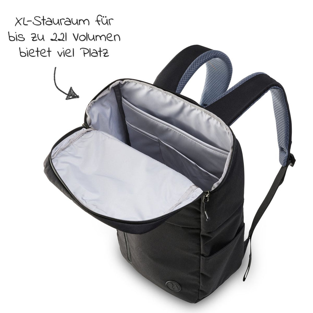 Detalj av Stellesekk Pack N Walk 22 l i resirkulert polyester, sort