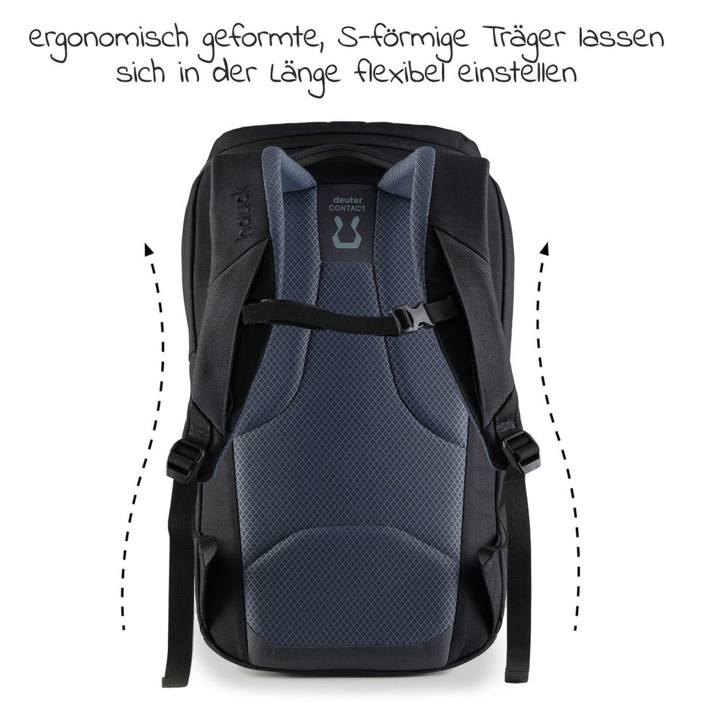 Stellesekk Pack N Walk 22 l i resirkulert polyester, sort med laptoprom