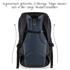 Stellesekk Pack N Walk 22 l i resirkulert polyester, sort med laptoprom