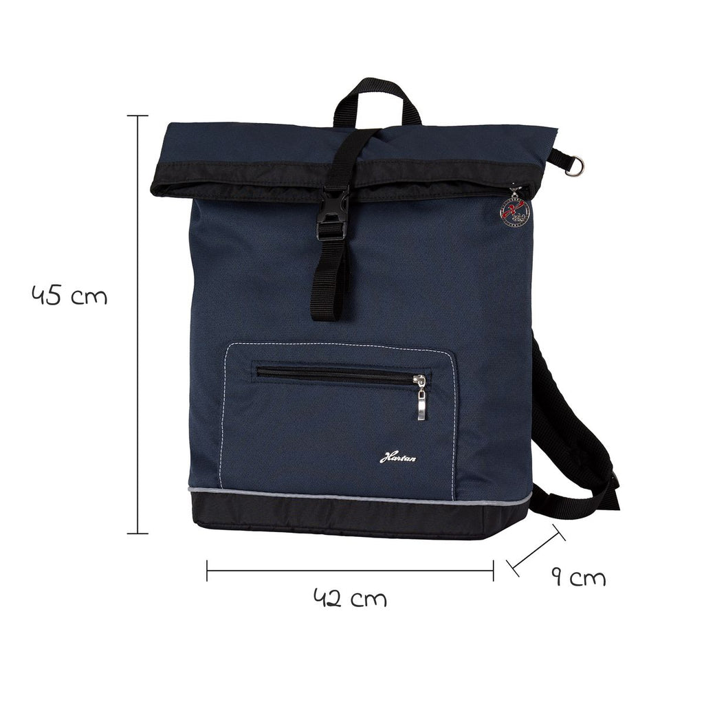 Stellesekk Space Bag Rolltop Navy Stripes med stellematte med utvidet rolltop