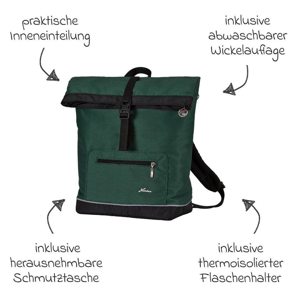 Nærbilde av polstrede skulderstropper på Stellesekk Space Bag Rolltop Panda Family