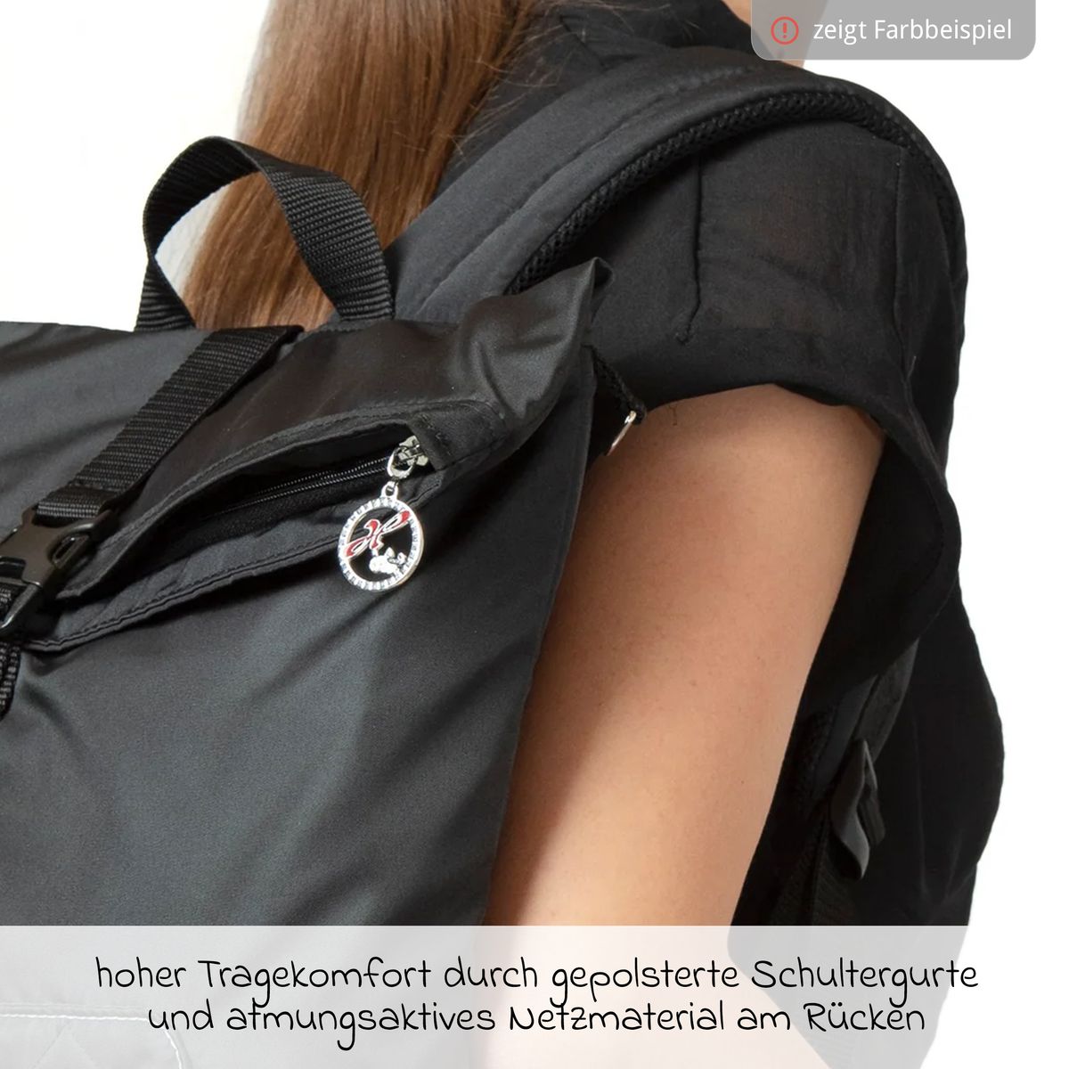 Stellesekk Space Bag Rolltop Panda Family med åpent rolltop for utvidet lagringsplass