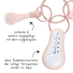 Stellesett 4 deler med badetermometer Old Pink montert og klar til bruk