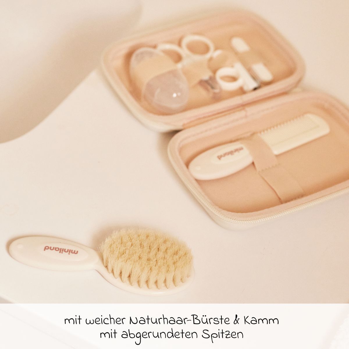 Detalj av negleklipper i Stellesett Baby Kit 8 deler i vanntett etui