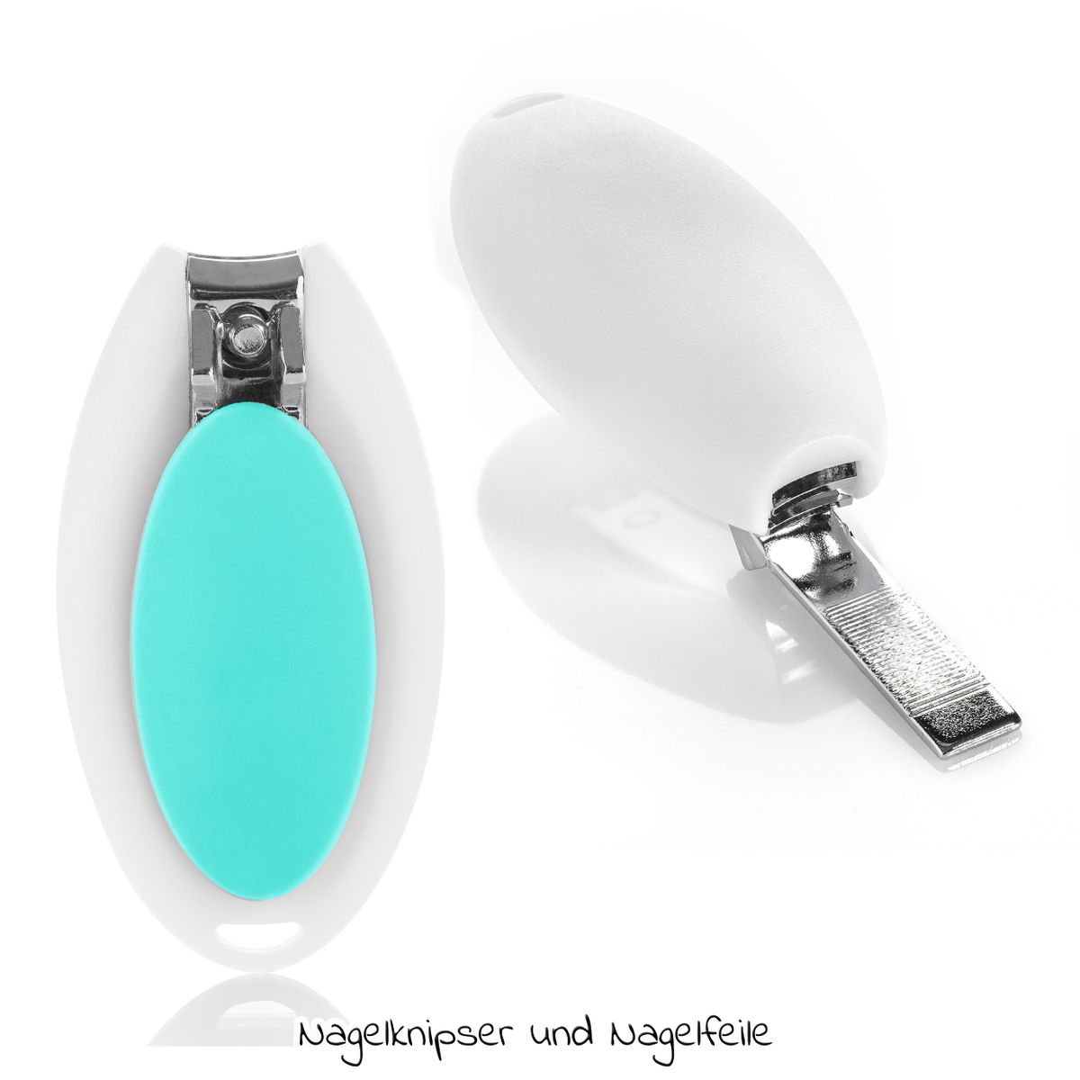 Stellesett BabyCare 5 deler, grå/mint, BPA-fri - Reer