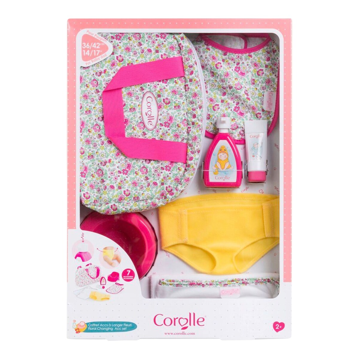 Stelleveske for dukker 36-42 cm med tilbehør fra 2 år Corolle sideprofil