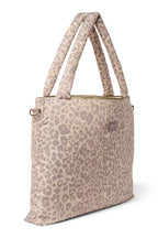Stelleveske Leopard puffy beige vannavvisende bakside