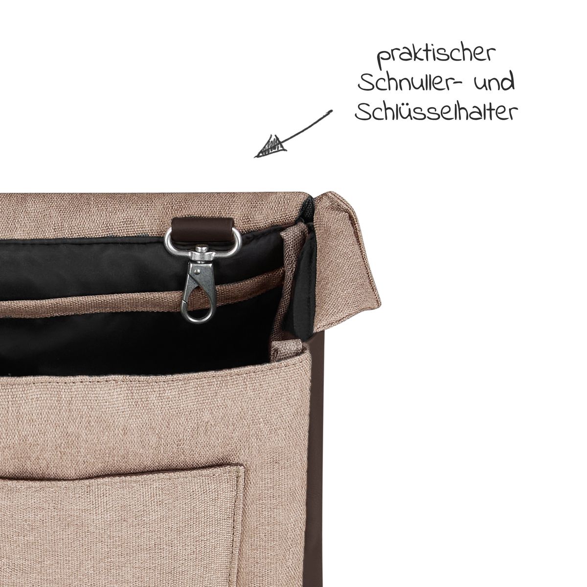 Detaljbilde av isolert flaskeholder i stelleveske Urban Pure Edition med stellematte, Grain