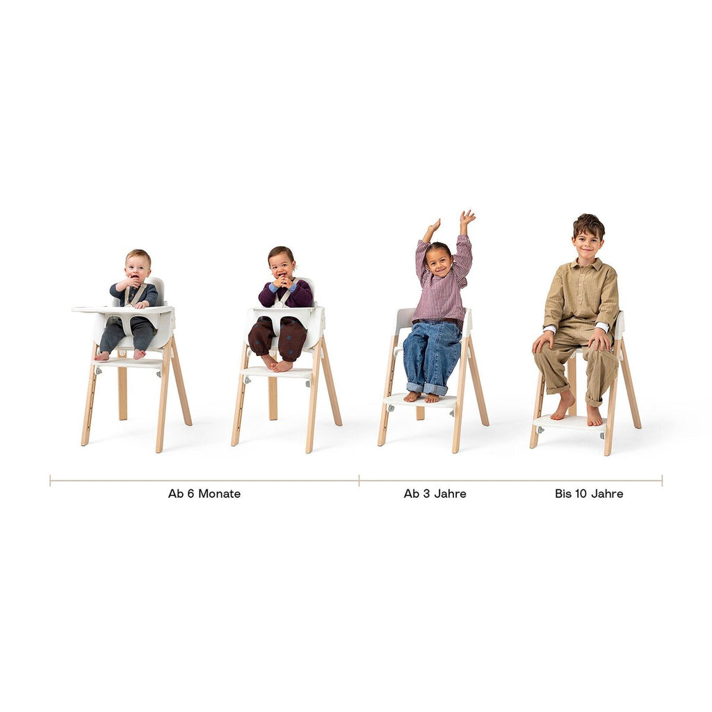Steps barnestol med babysett i bambus fra 6 mnd - Stokke