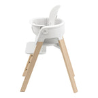 Detalj av Steps barnestol med babysett i bambus