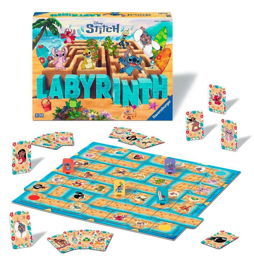 Detalj av spillbrett og kort i Stitch Labyrinth