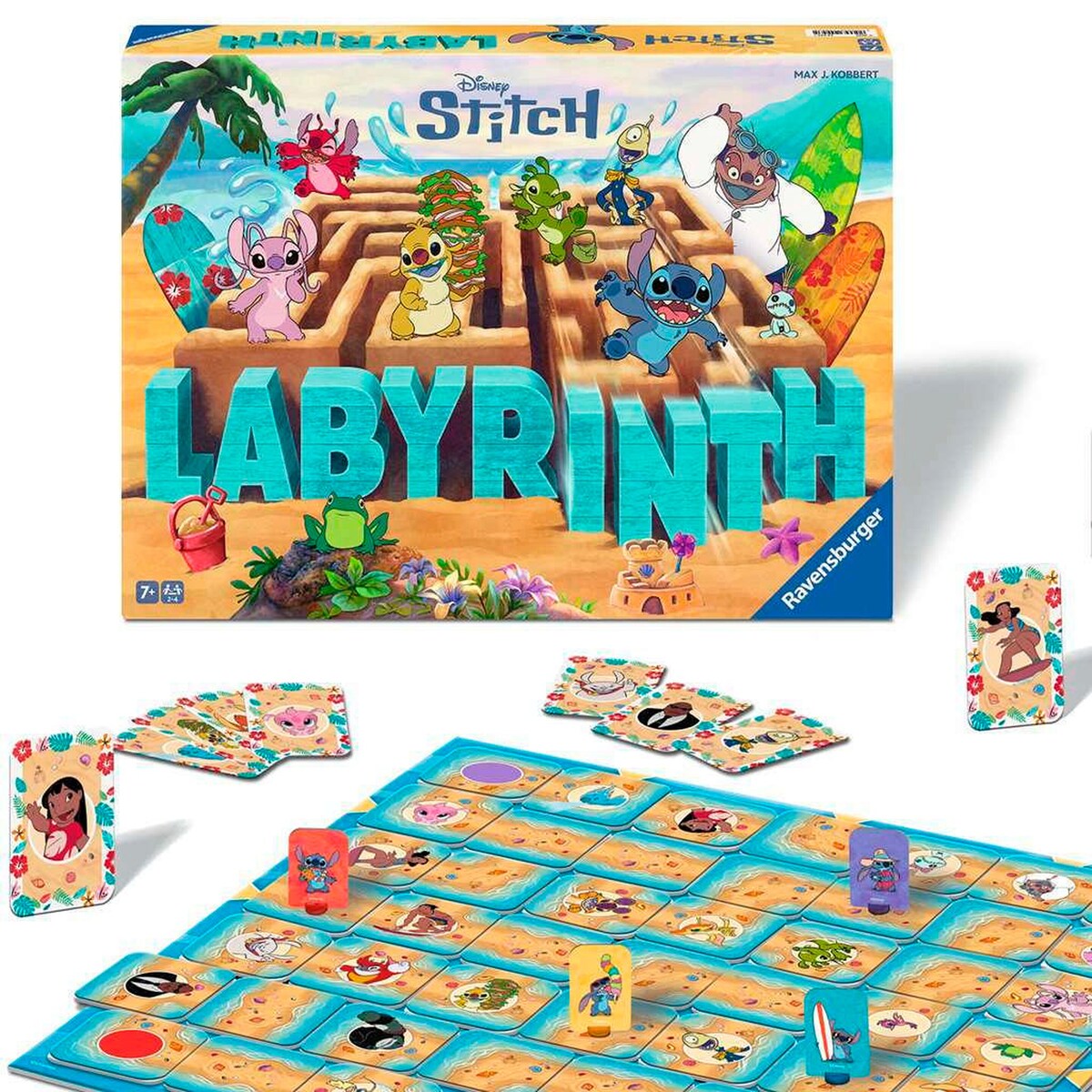 Stitch Labyrinth brettspill montert og klart til spill