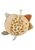Stoffball Safari med rangle og pipedyr 11 cm forfra