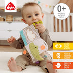 Stoffbok capybara med pipeelement og speil for baby - Fehn bakside