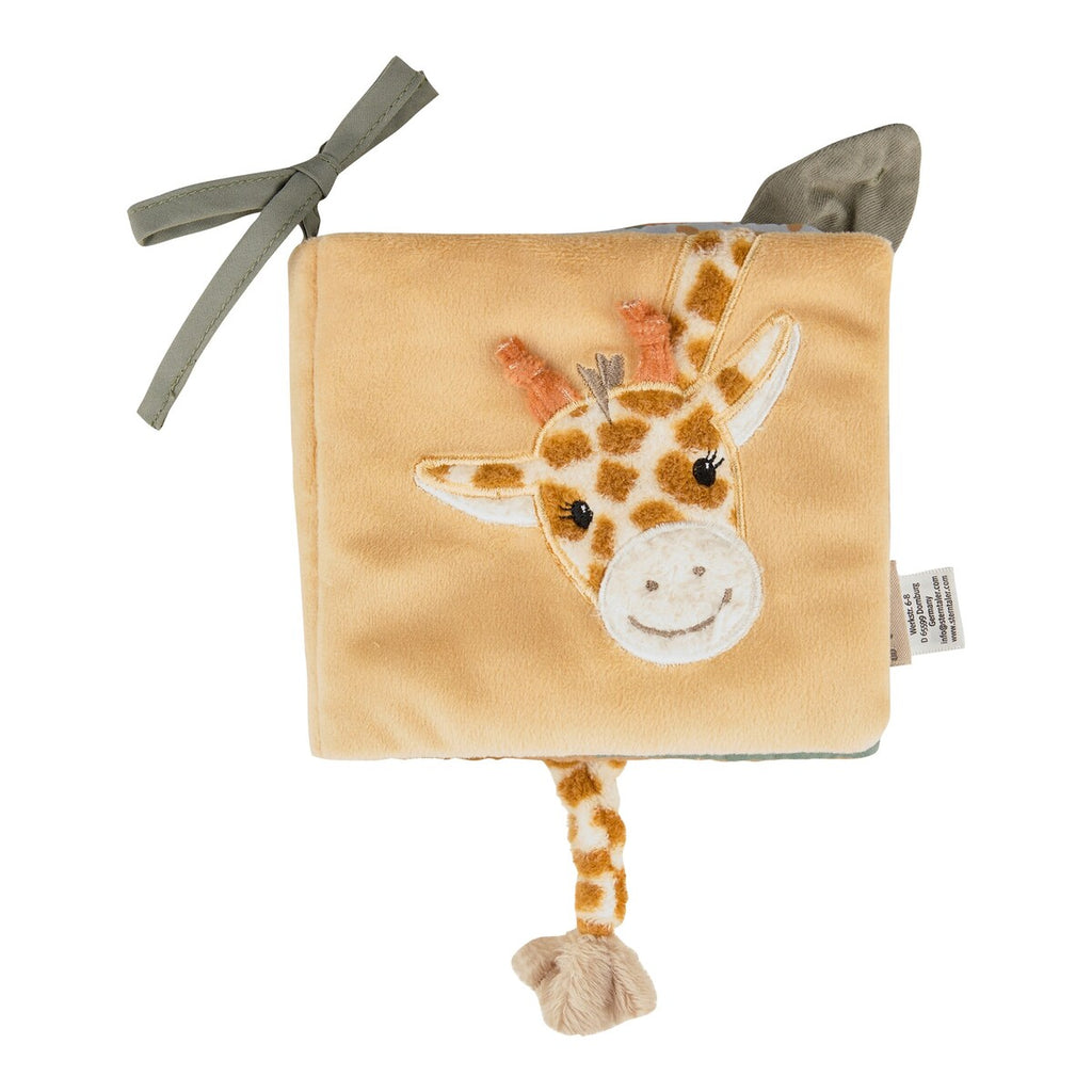 Stoffbok Safari med knitrepapir og pipelyd forfra