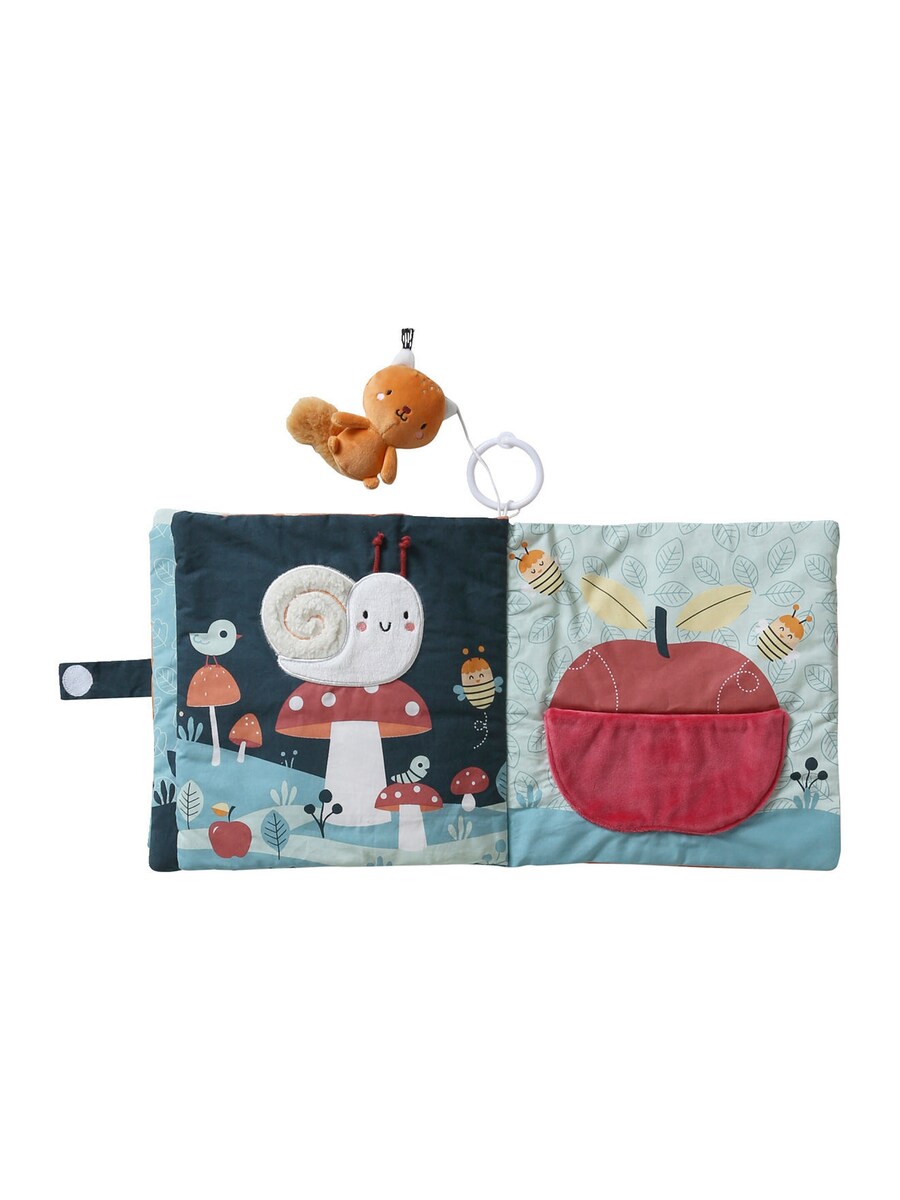 Montert Stoffbok for baby Skogvenner 25x25 cm bomull med opphengsring