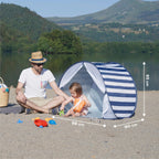 Strandtelt Marinière med UV-beskyttelse 50+ pop-up med pluggfester